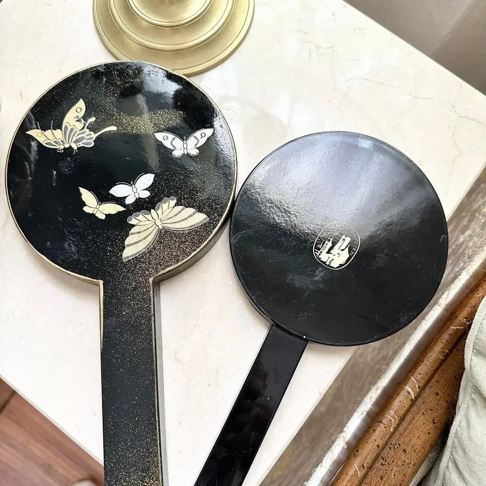 Vintage Victorian Style Black Enamel Matching Vanity Set